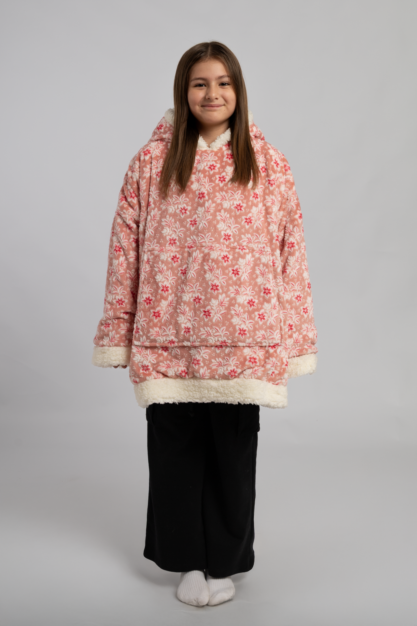 Poleron kids Flores Rosadas