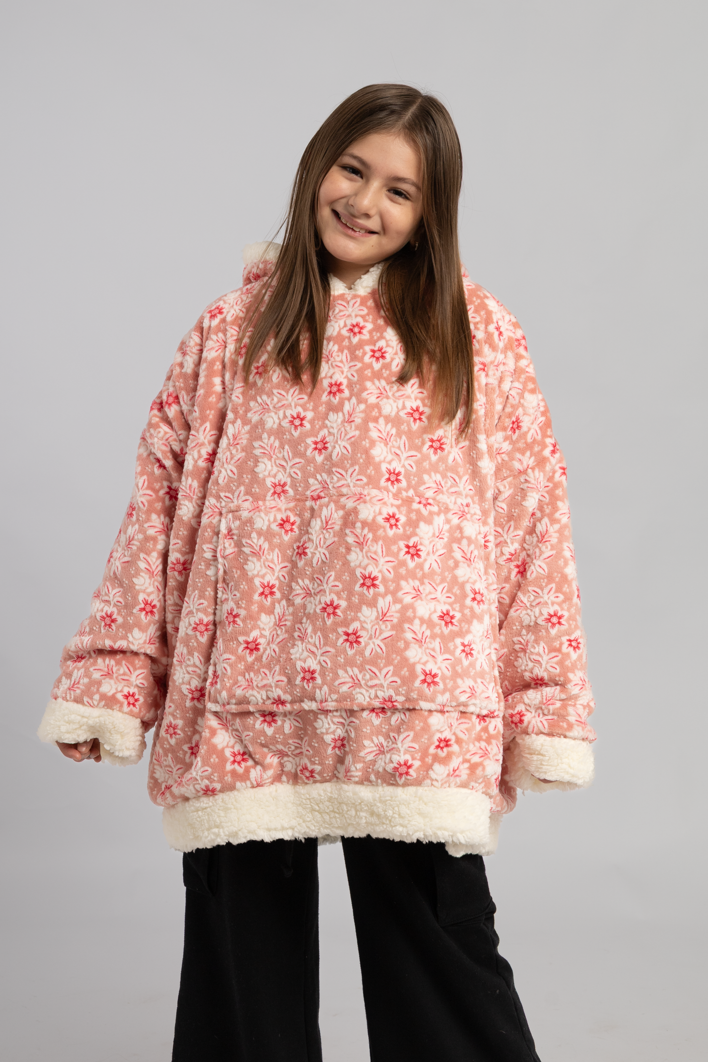 Poleron kids Flores Rosadas