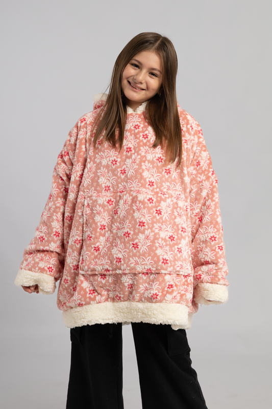 Poleron kids Flores Rosadas